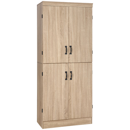 Freestanding pantry cabinet 4-door storage 177 cm