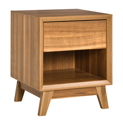 Mesita de noche moderna con cajón y estante