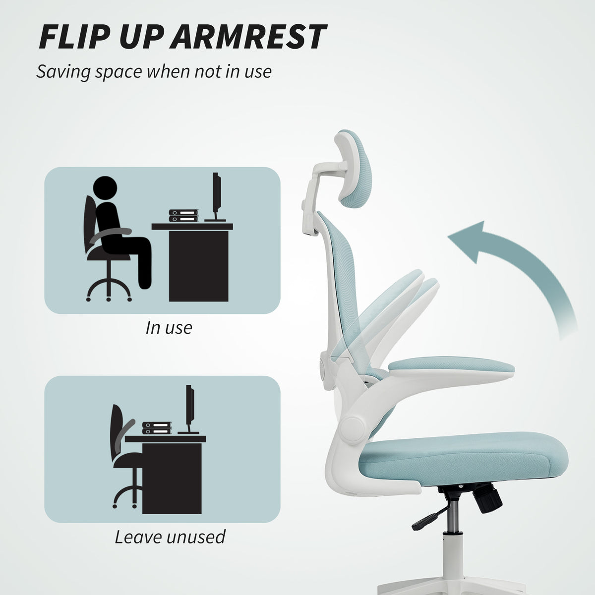 Ergonomic office chair high back rotatable headrest