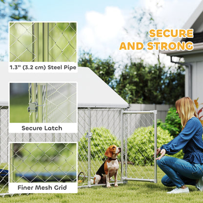 Corral exterior para perros con techo impermeable