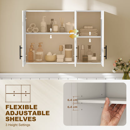 Wall-Mounted Bathroom Cabinet 3-Door White