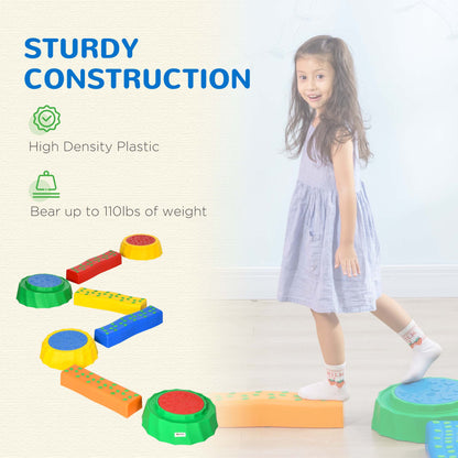 Balance Beam and Sensory Stepping Stones Set 8-Piece