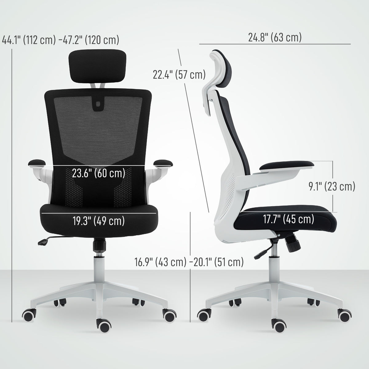 Ergonomic office chair with adjustable lumbar support
