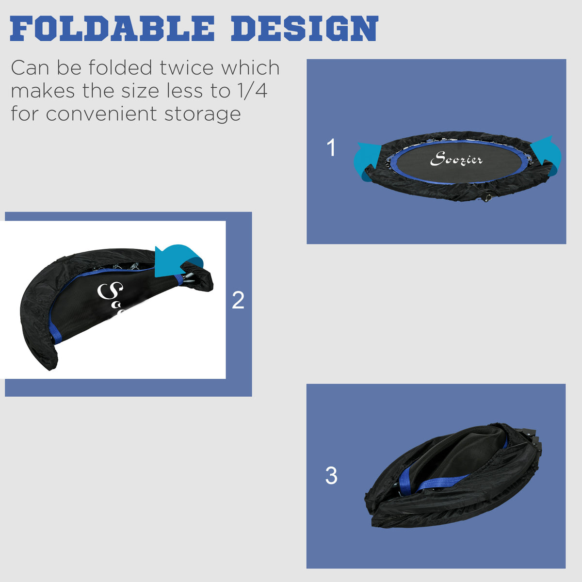 Foldable fitness trampoline with handle