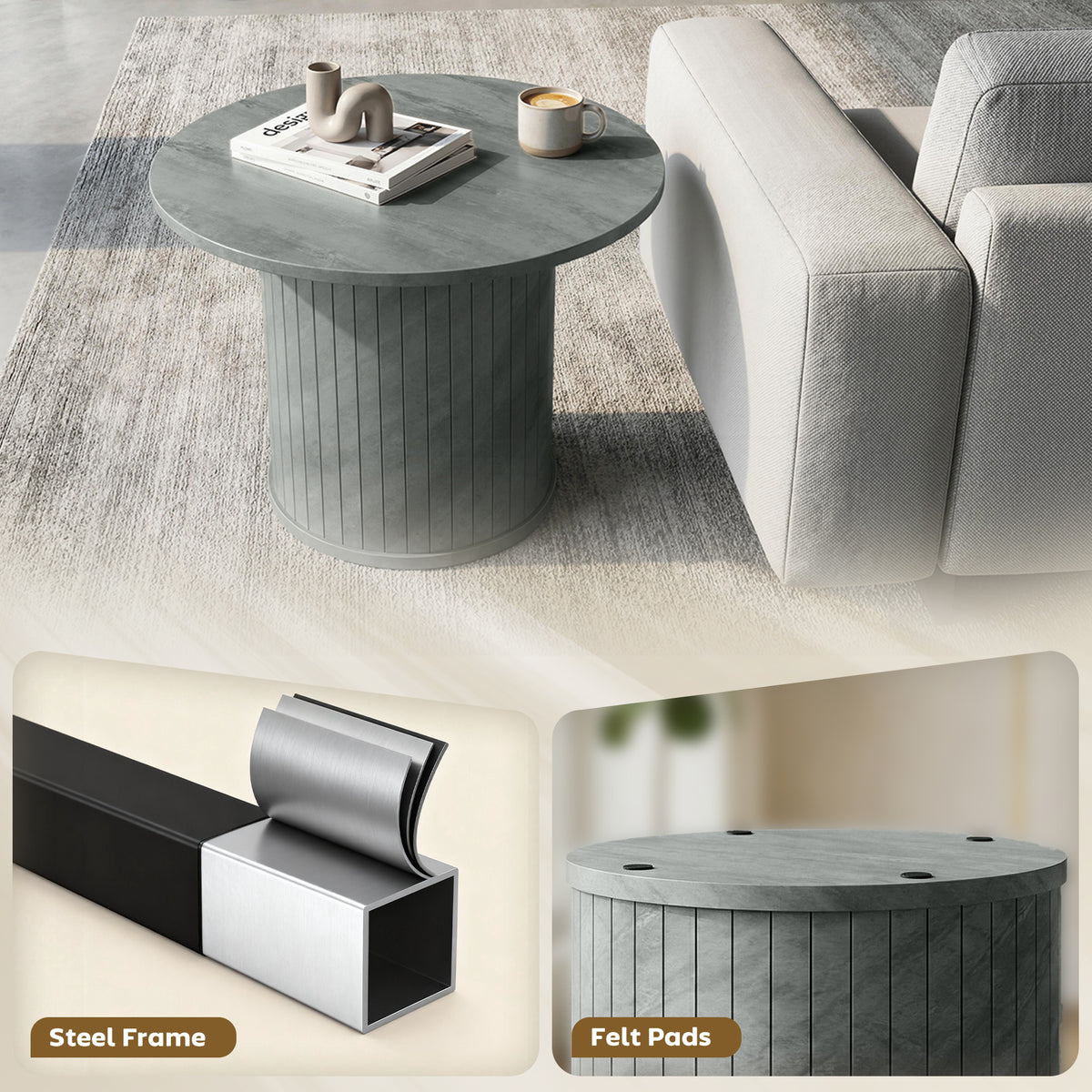 Modern round coffee table