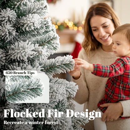 Snow flocked artificial Christmas tree 183 cm