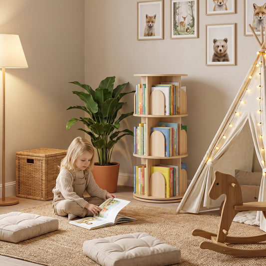 3-Tier Rotating Bookshelf