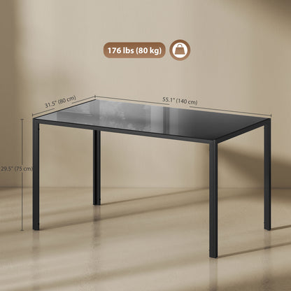 Tempered glass dining table