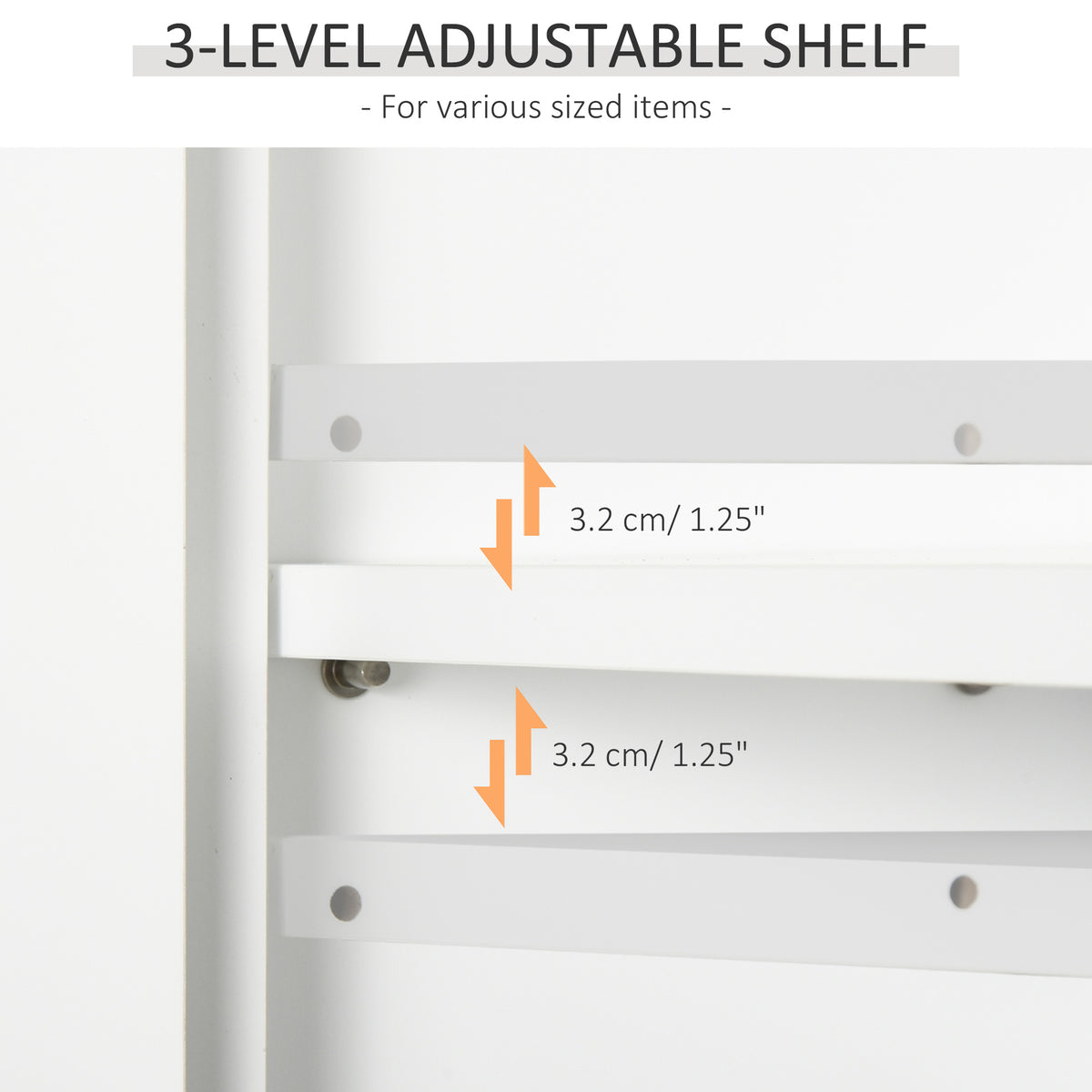 Armario de pared para baño con estante ajustable