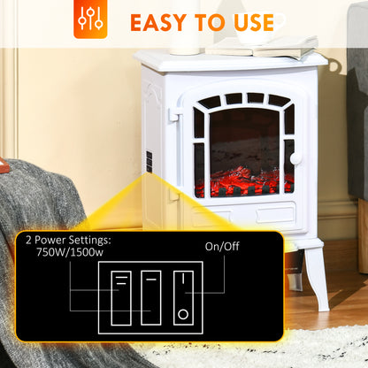 Freestanding Electric Fireplace Stove with Realistic Flame Effect
