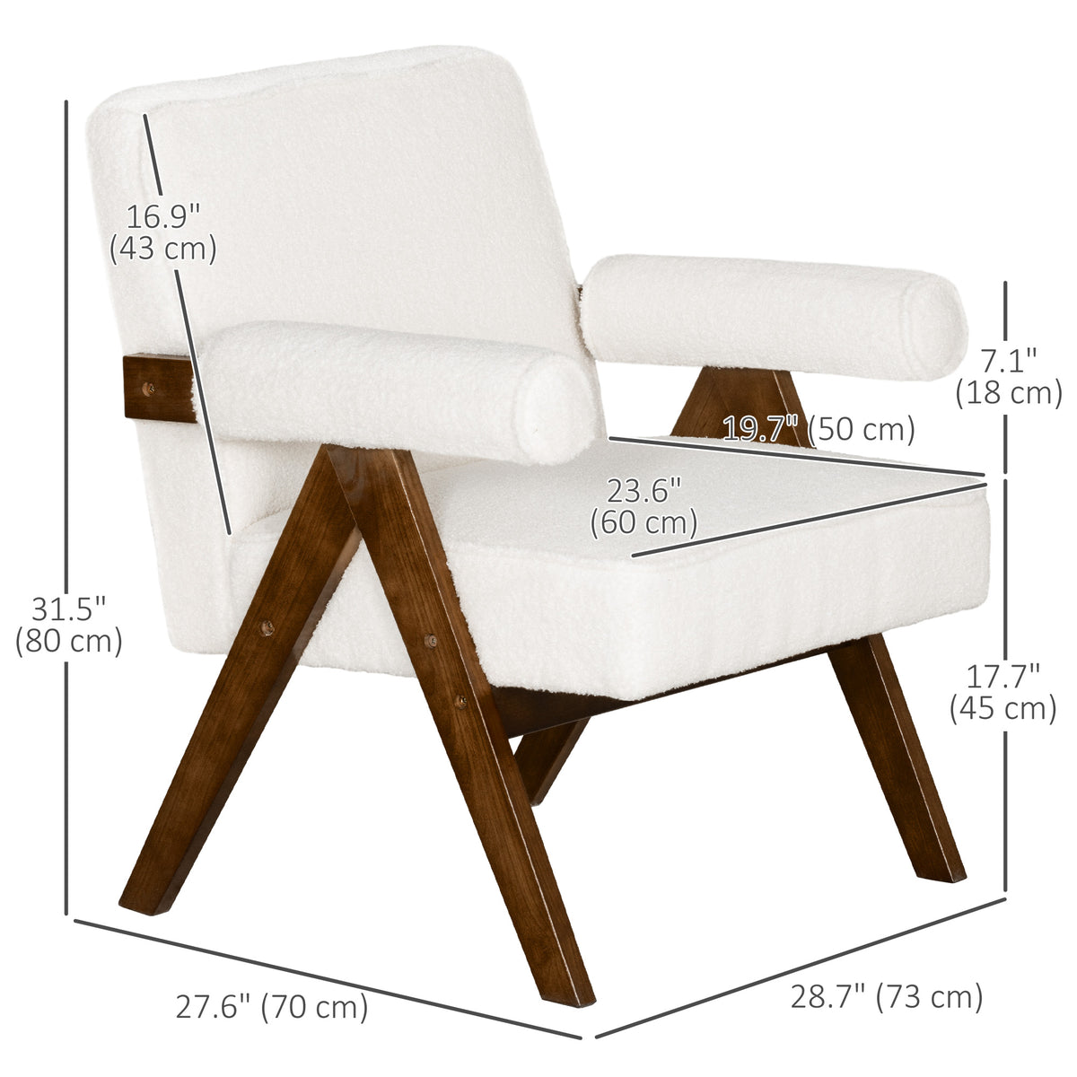 Accent Armchair Corduroy Thick Cushion