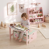 3-in-1 convertible wooden toy storage chest
