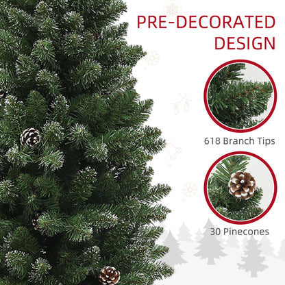 180 cm Artificial Pencil Christmas Tree with Pinecones