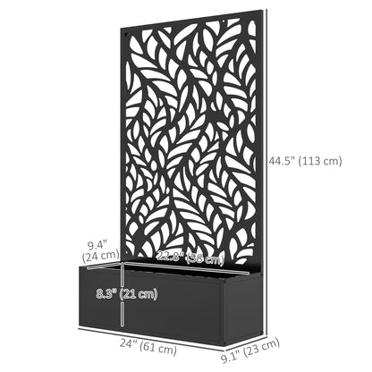 Outdoor Privacy Screen with Raised Garden Bed Planter