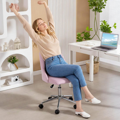 Adjustable Velvet Swivel Vanity Chair