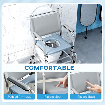 Rolling shower chair 4-in-1 — grey