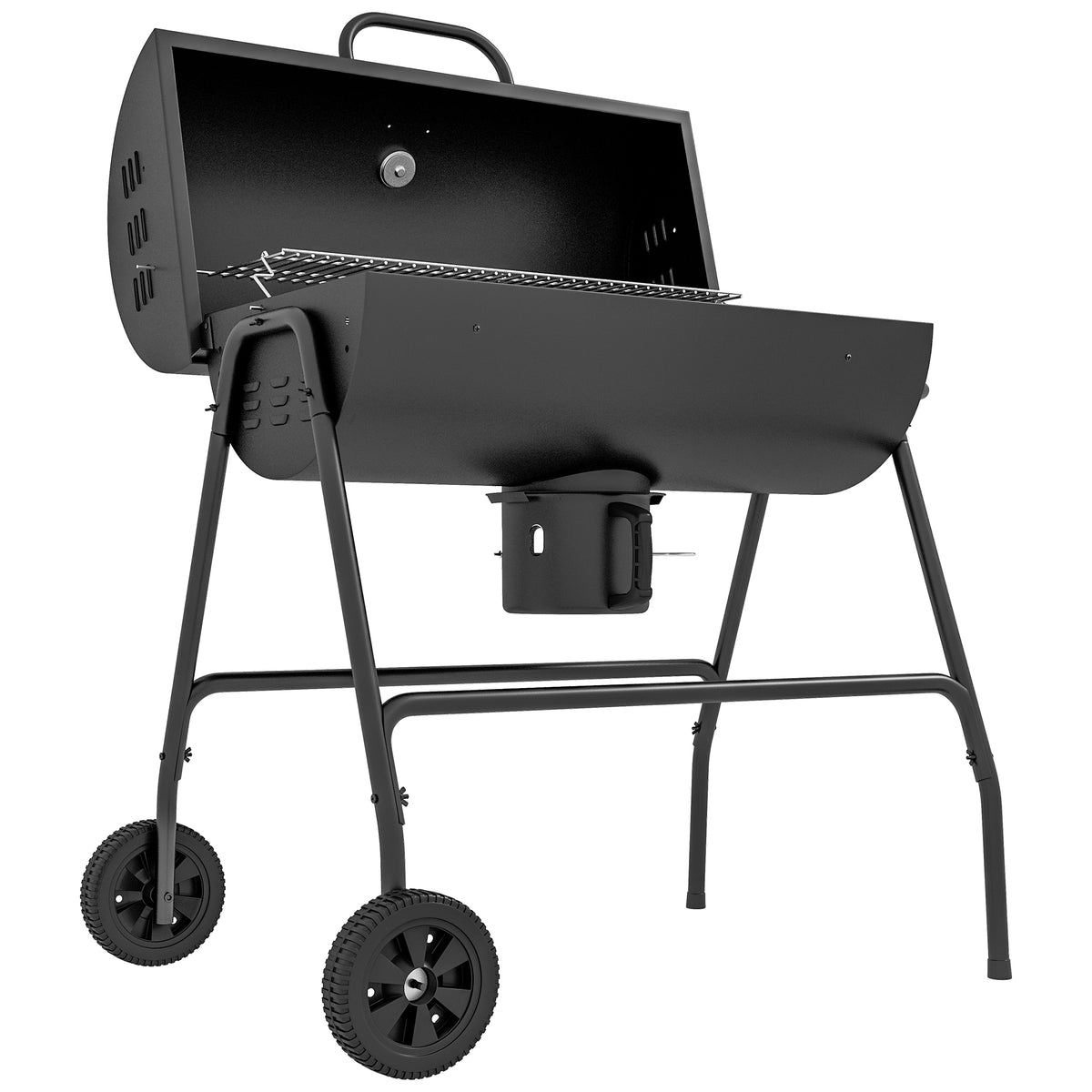 Barbacoa ahumadora de carbón de 420 pulg² con ruedas