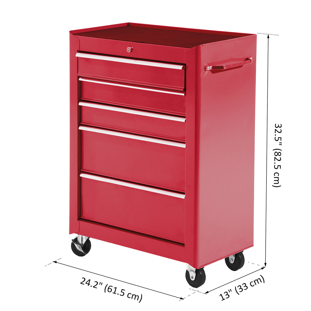 5-Drawer Rolling Lockable Steel Tool Chest