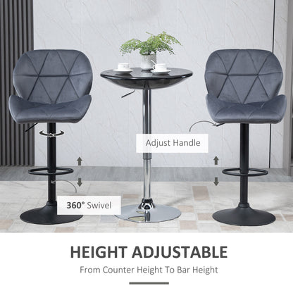 Bar stools adjustable fabric set of 2