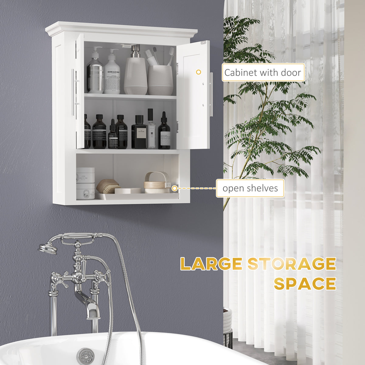 Bathroom Wall Cabinet with Adjustable Shelves