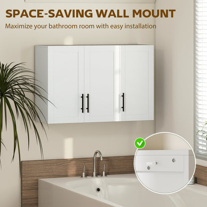 Wall-Mounted Bathroom Cabinet 3-Door White