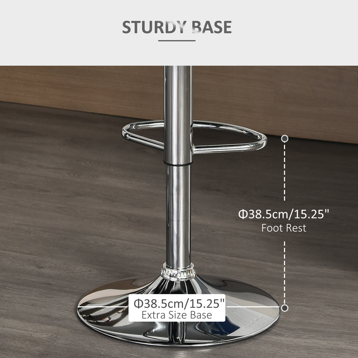 Set of 2 Counter Height Swivel Bar Stools Adjustable