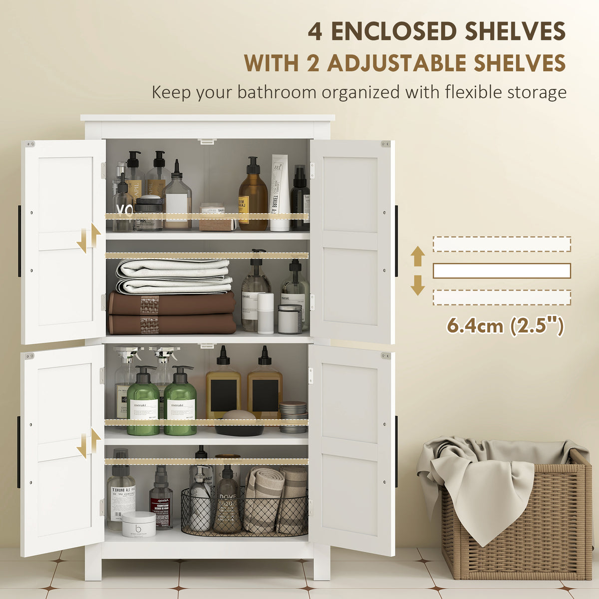 Farmhouse bathroom storage cabinet