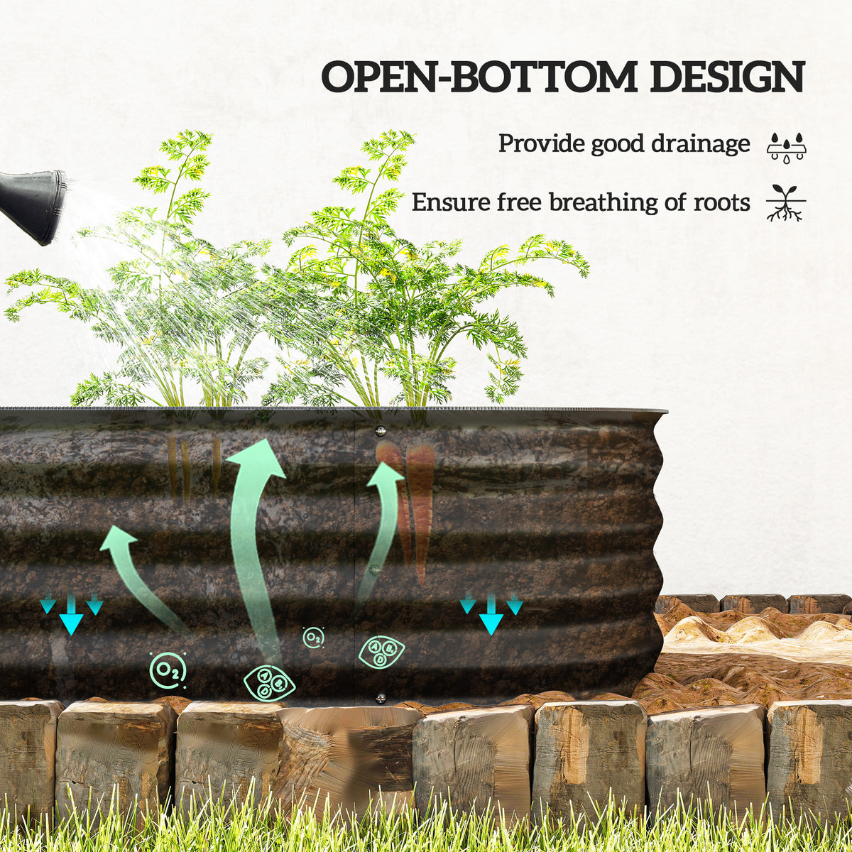 Raised Garden Bed Galvanized Steel 150 x 60 x 30 cm