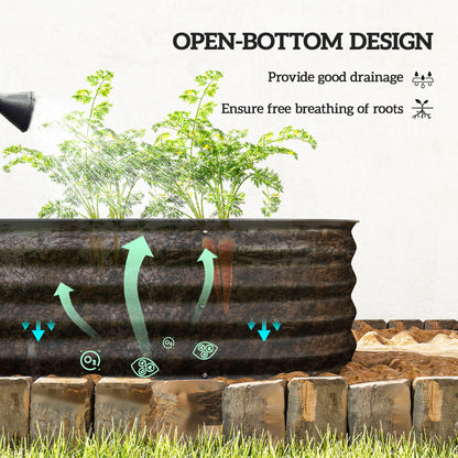 Raised Garden Bed Galvanized Steel 150 x 60 x 30 cm