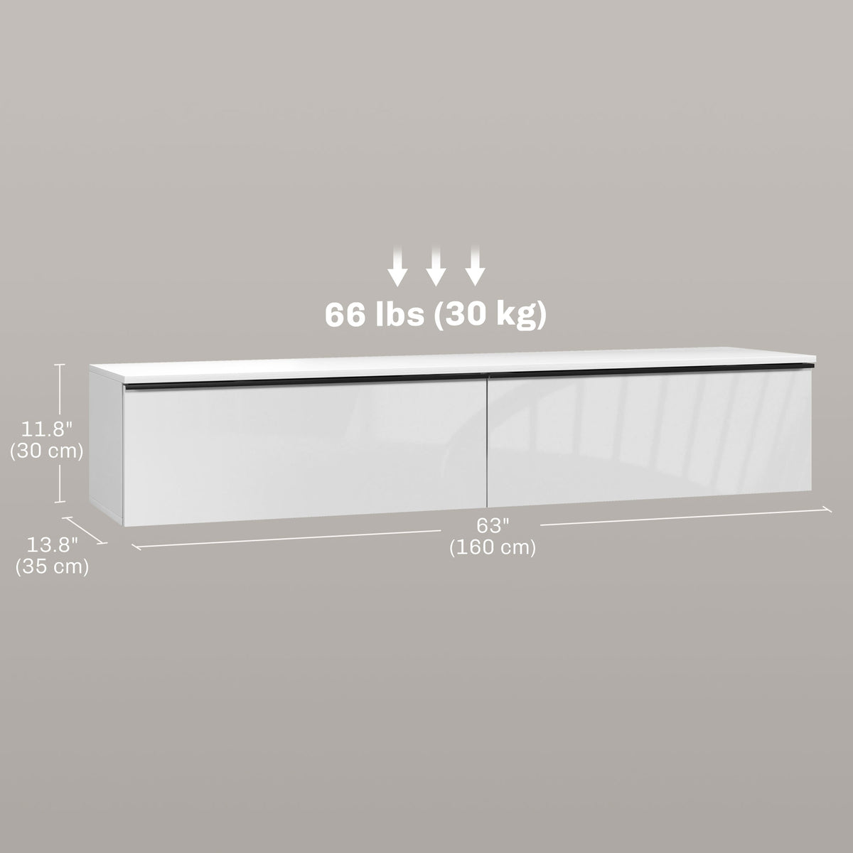 Wall mounted modern floating TV stand