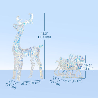 Lighted Christmas Reindeer Decoration with Sleigh