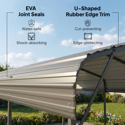 Heavy-Duty Metal Carport 10 x 15 ft or 11 x 15 ft, Gable Roof