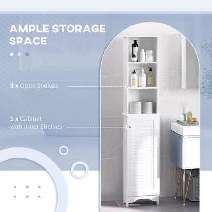 Mueble columna de almacenamiento estrecho para baño