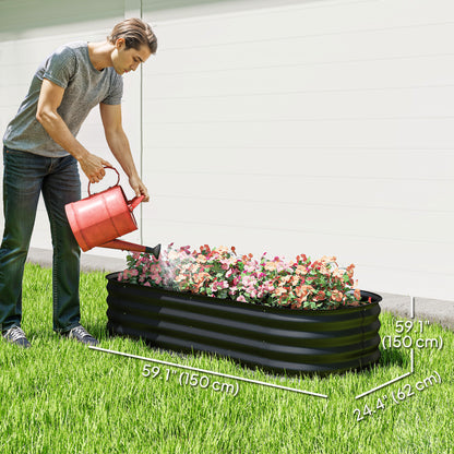 Raised Garden Bed Galvanized Steel 150 x 60 x 30 cm