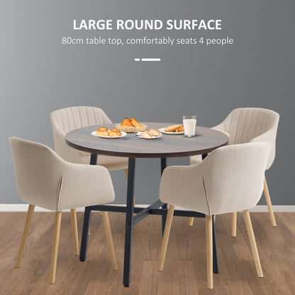 Round industrial style dining table 80 cm