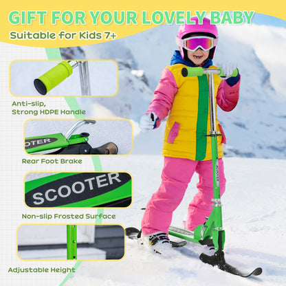 2-in-1 foldable snow scooter