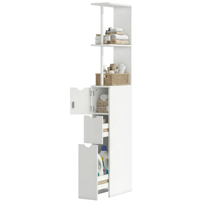 Tall Narrow Bathroom Storage Cabinet — white
