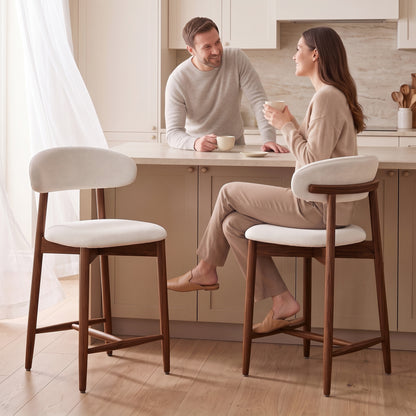 Mid-century curved back bar stools — Set of 2