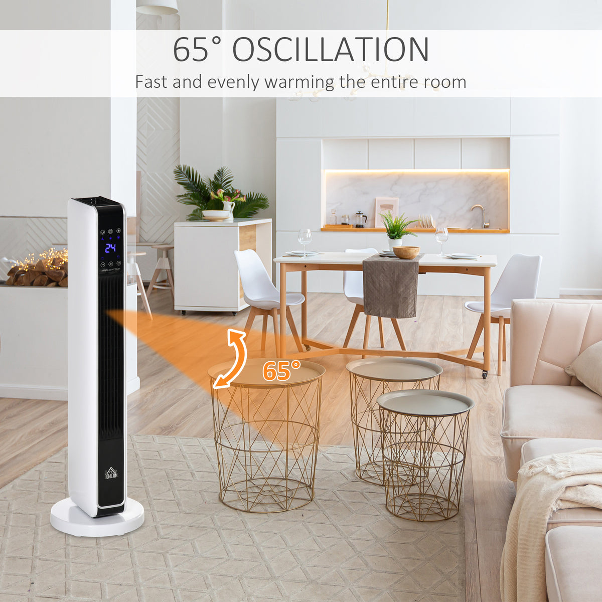Ceramic tower heater oscillating 1500W