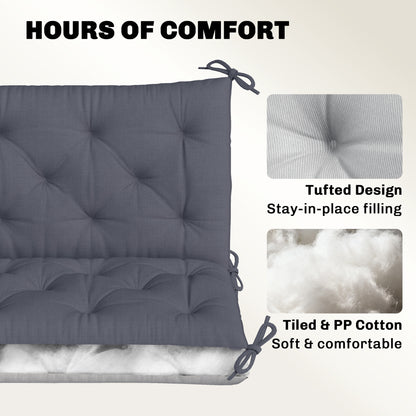 3-Seater Porch Swing Cushion with Backrest Non-Slip