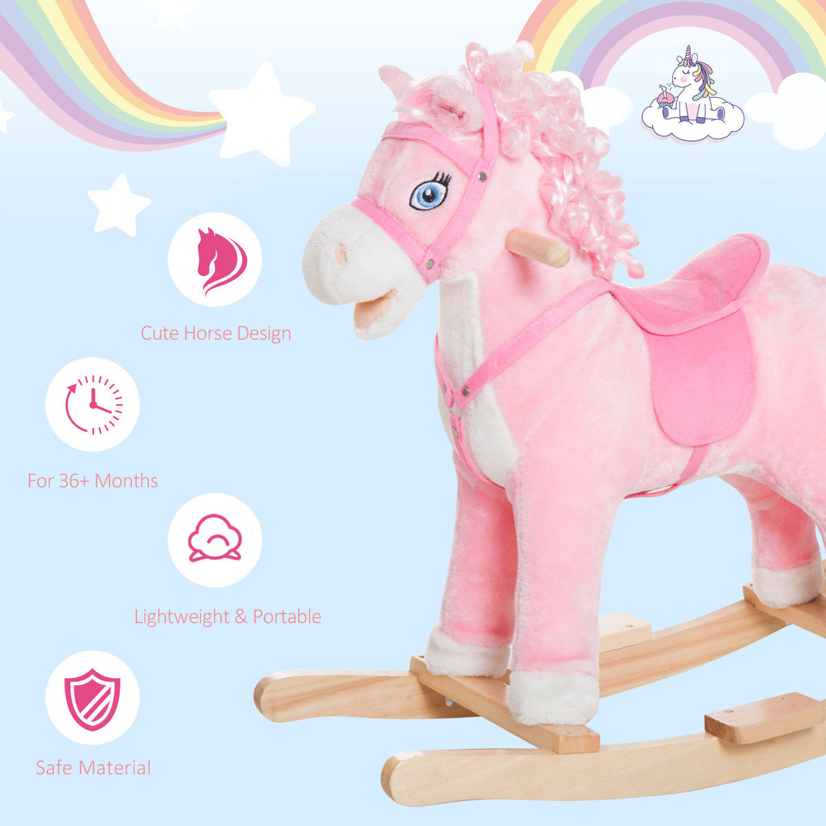 Plush Rocking Horse with Realistic Sounds