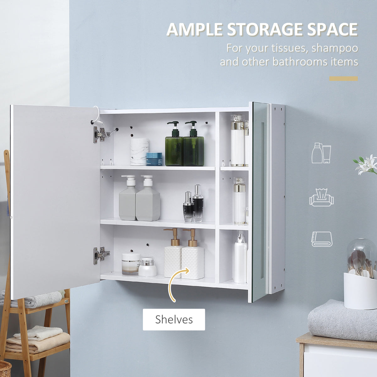 LED Medicine Cabinet with Mirror