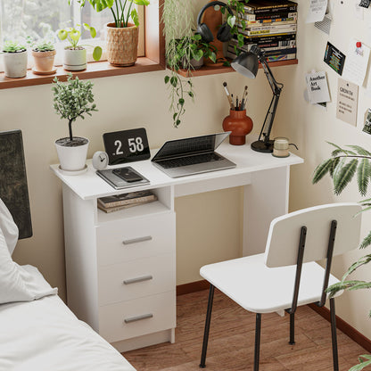 Computer Desk with 3 Drawers and Open Shelf