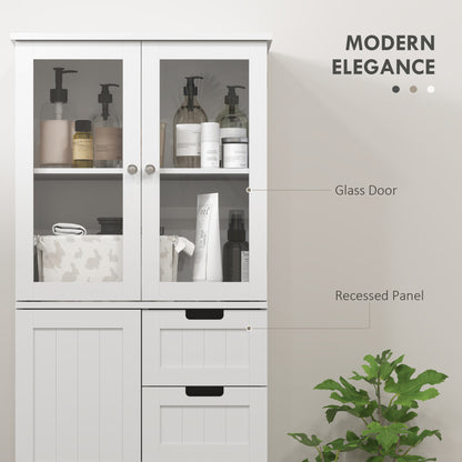 Tall freestanding bathroom storage cabinet adjustable shelves