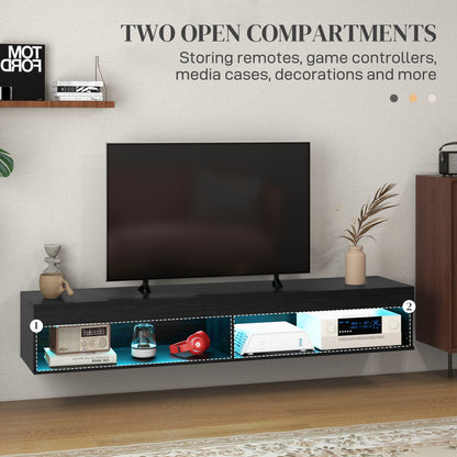 Mueble de TV flotante de pared con luces LED