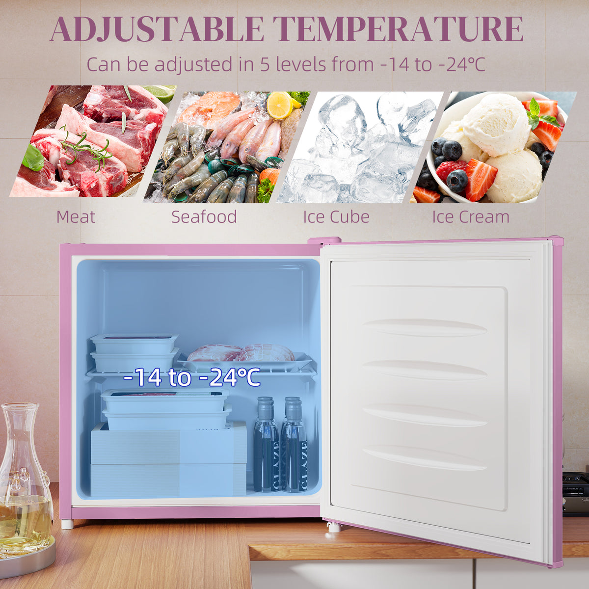 Compact upright freezer 1.1 cu ft with reversible door
