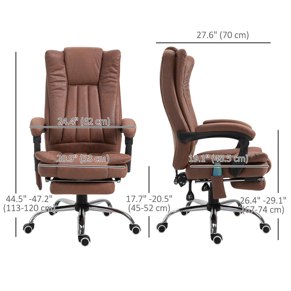 Office Chair Vibration Massage Retractable Footrest