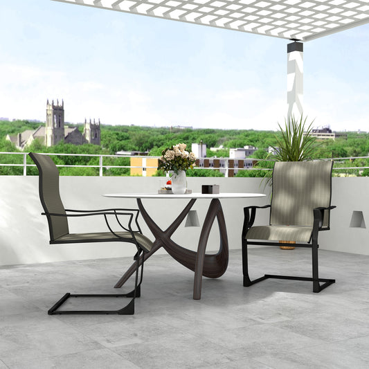 C Spring Patio Chairs High Backrest Set of 2