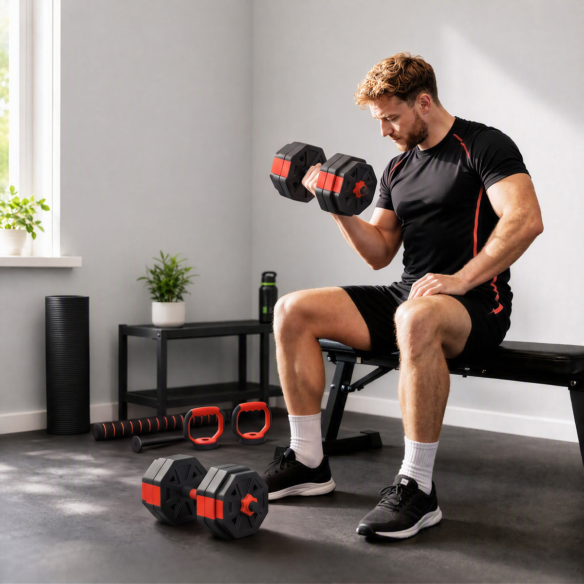 6-in-1 Adjustable Dumbbell Set