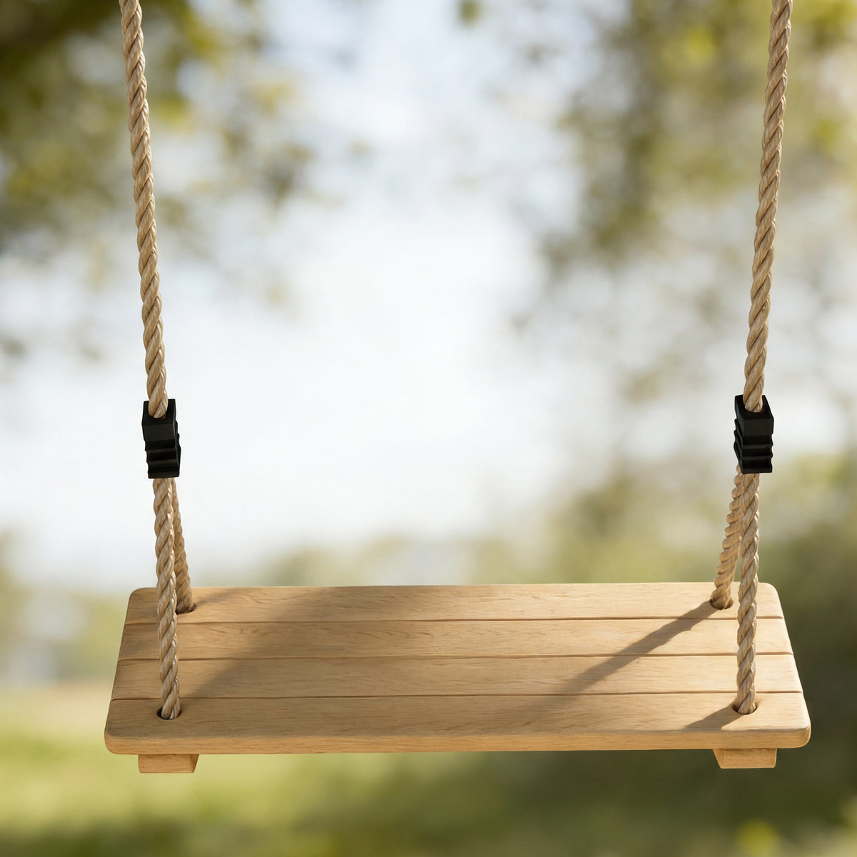 Wooden Swing Seat with Adjustable Ropes for Kids